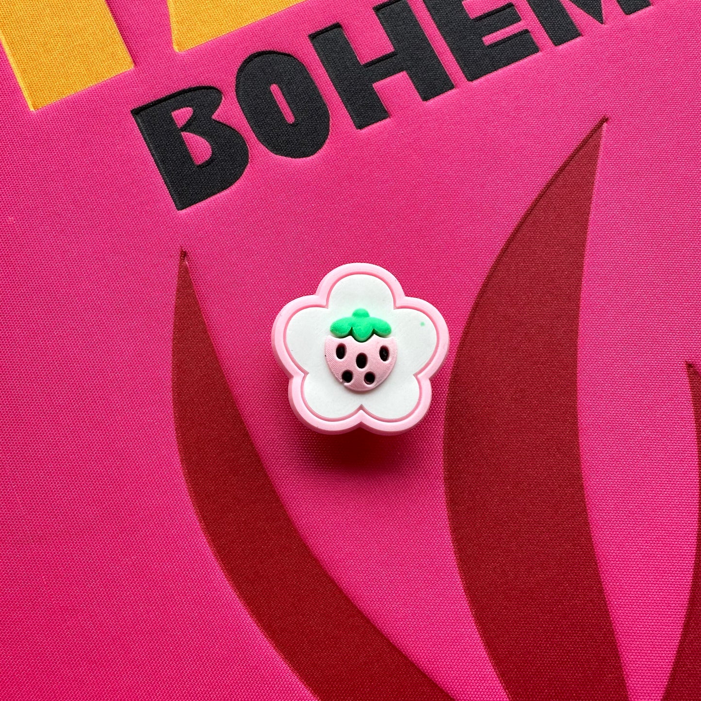 Pink Strawberry Flower Croc Charm
