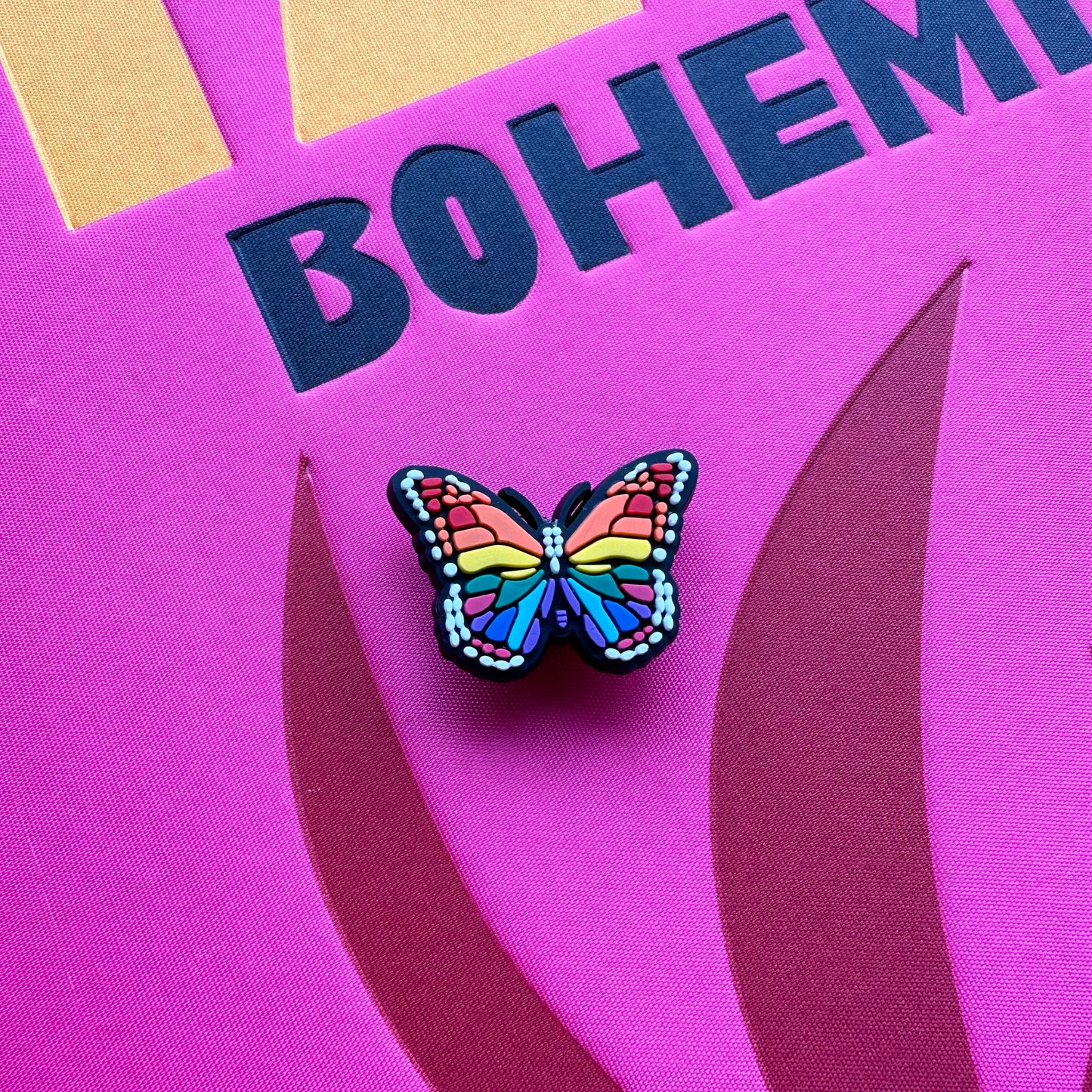 Rainbow Butterfly Croc Charm
