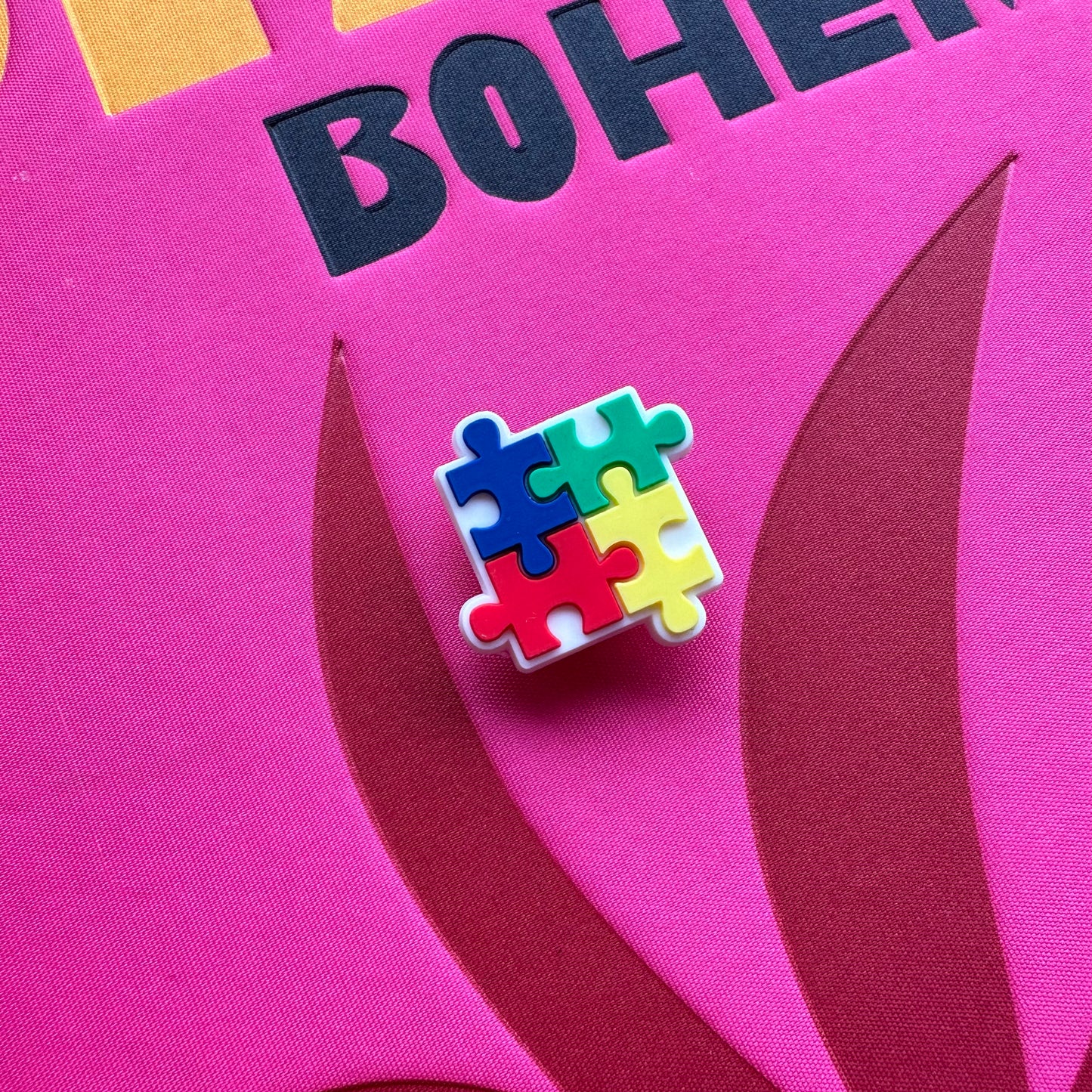 Autism Four Puzzle Pieces Croc Charm