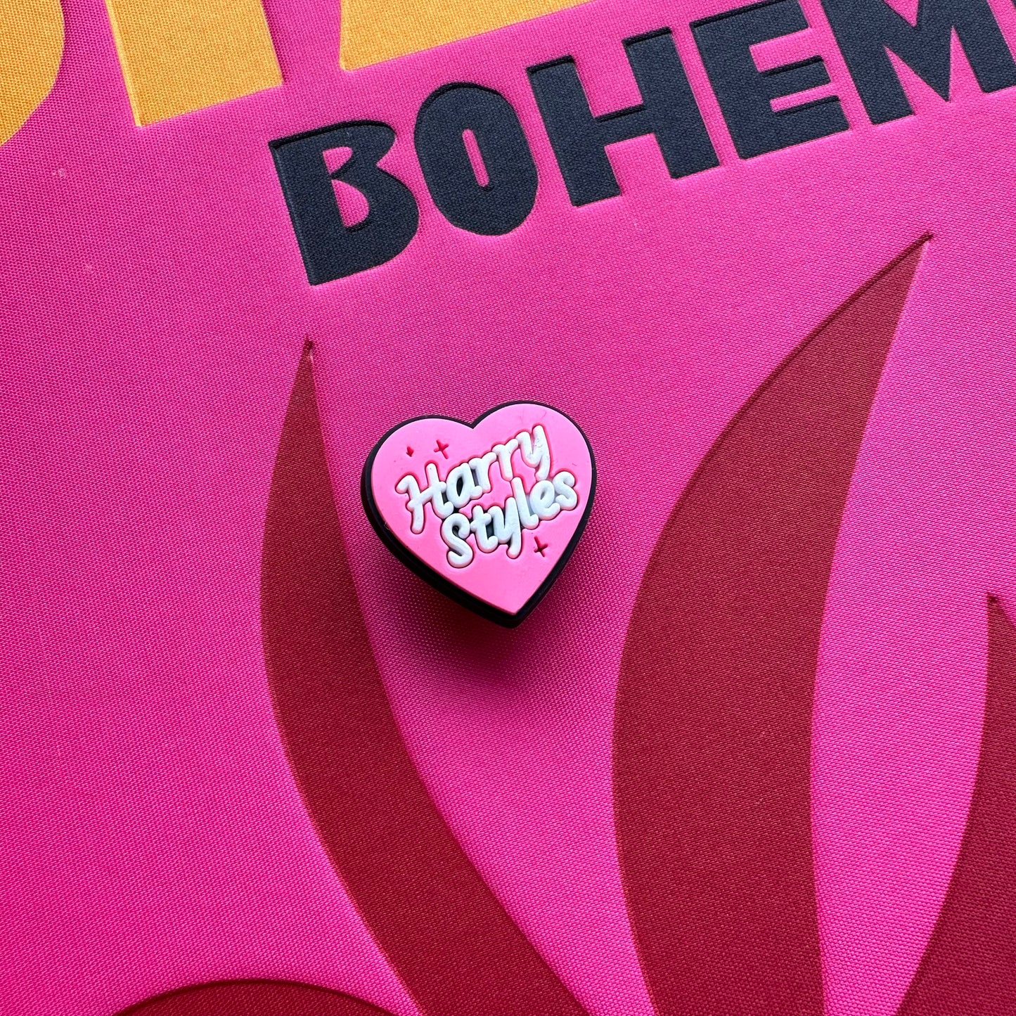 Pink Harry Styles Heart Croc Charm