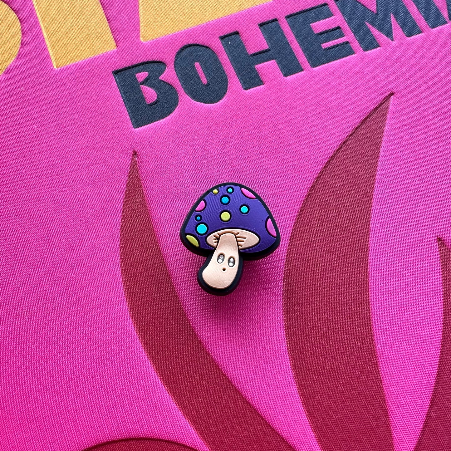Purple Mushroom Croc Charm