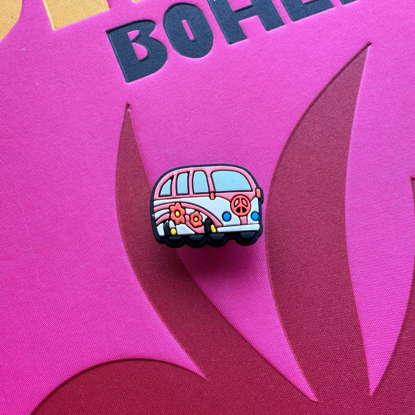 VW Pink Camper Croc Charm