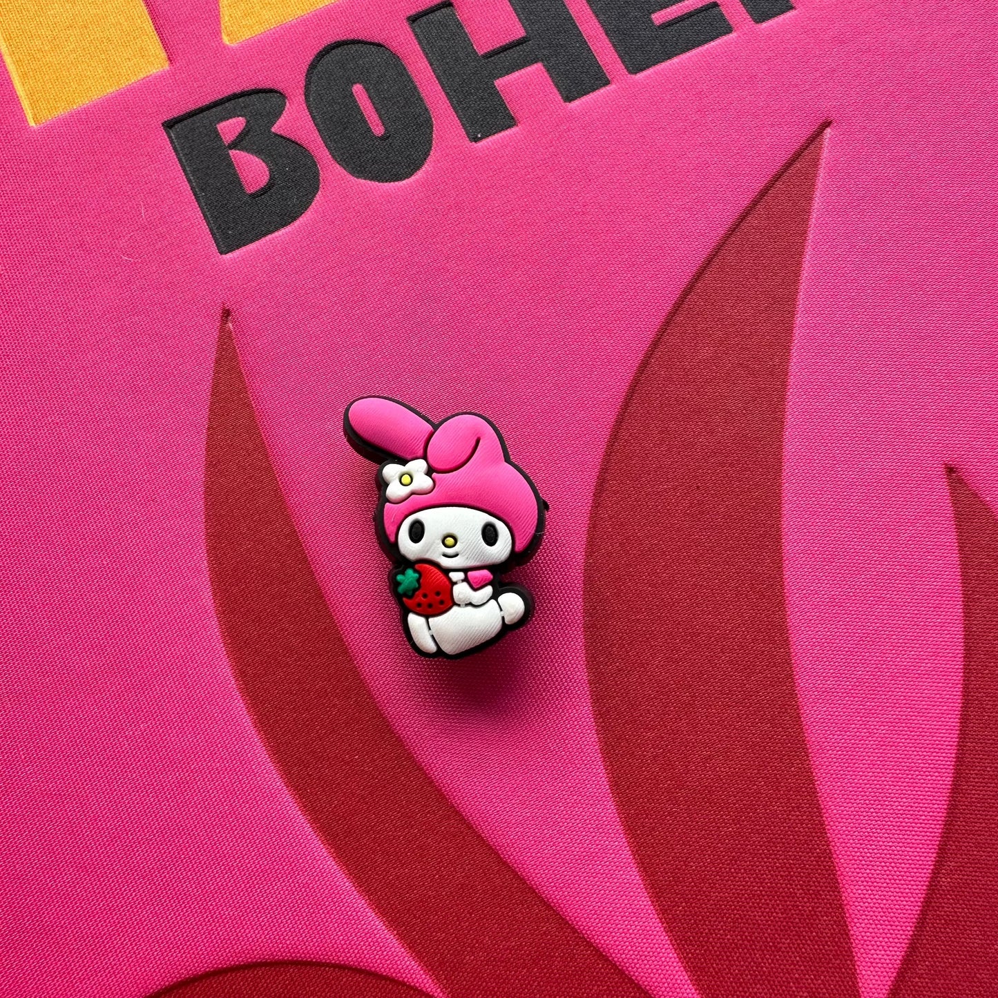 My Melody Holding Strawberry Croc Charm