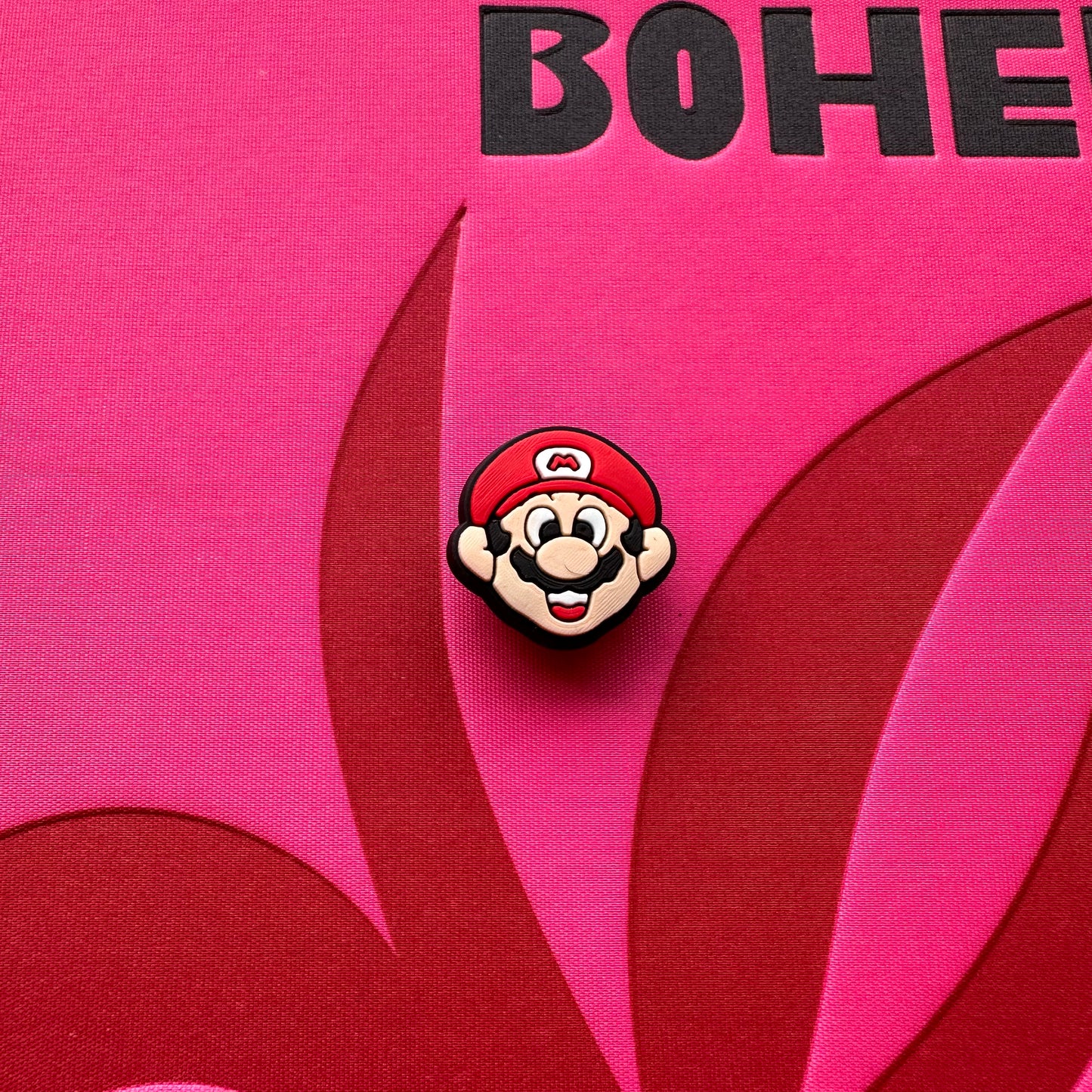 Super Mario Small Mario Face Croc Charm