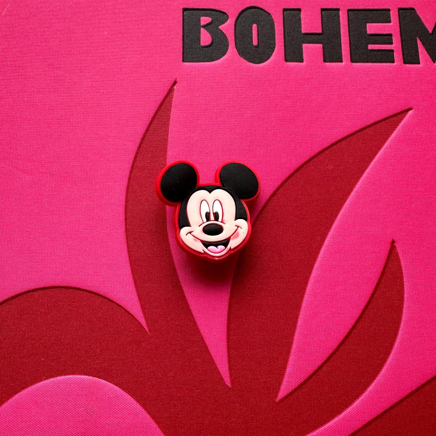 Red Mickey Mouse Face Croc Charm