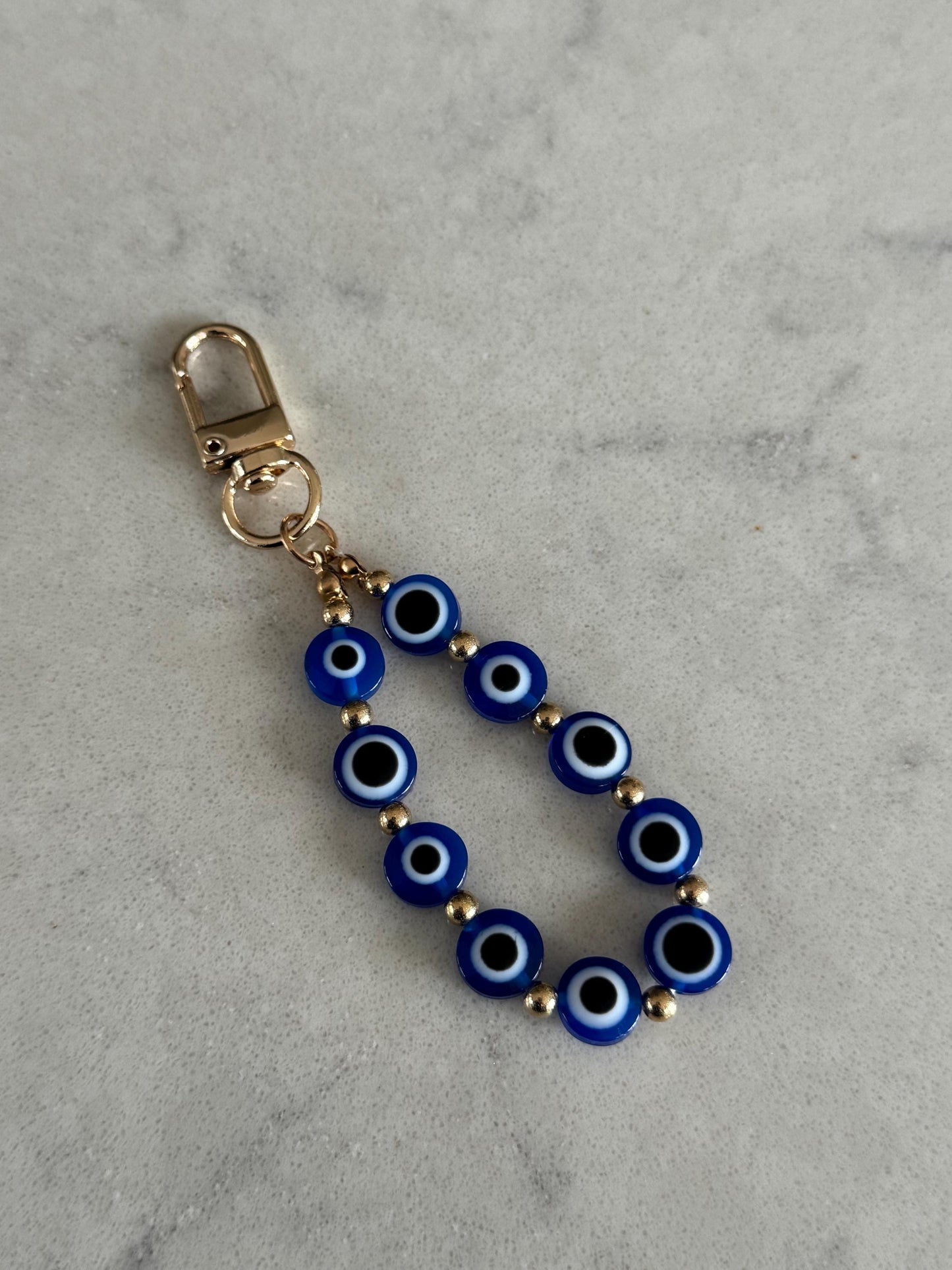 Beaded Evil Eye Keychain Keyring