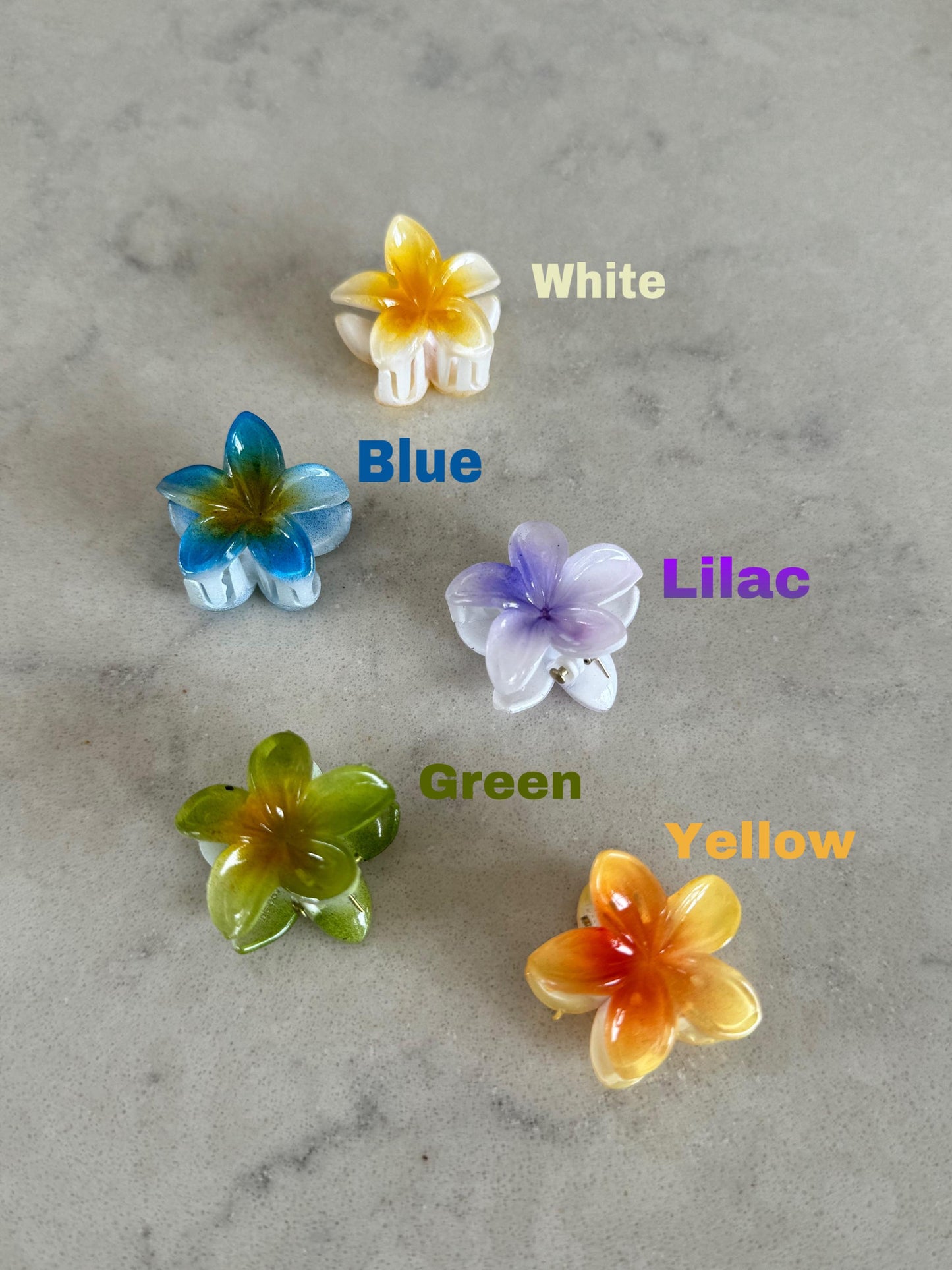 Mini Pastel Hibiscus Claw Hair Clips