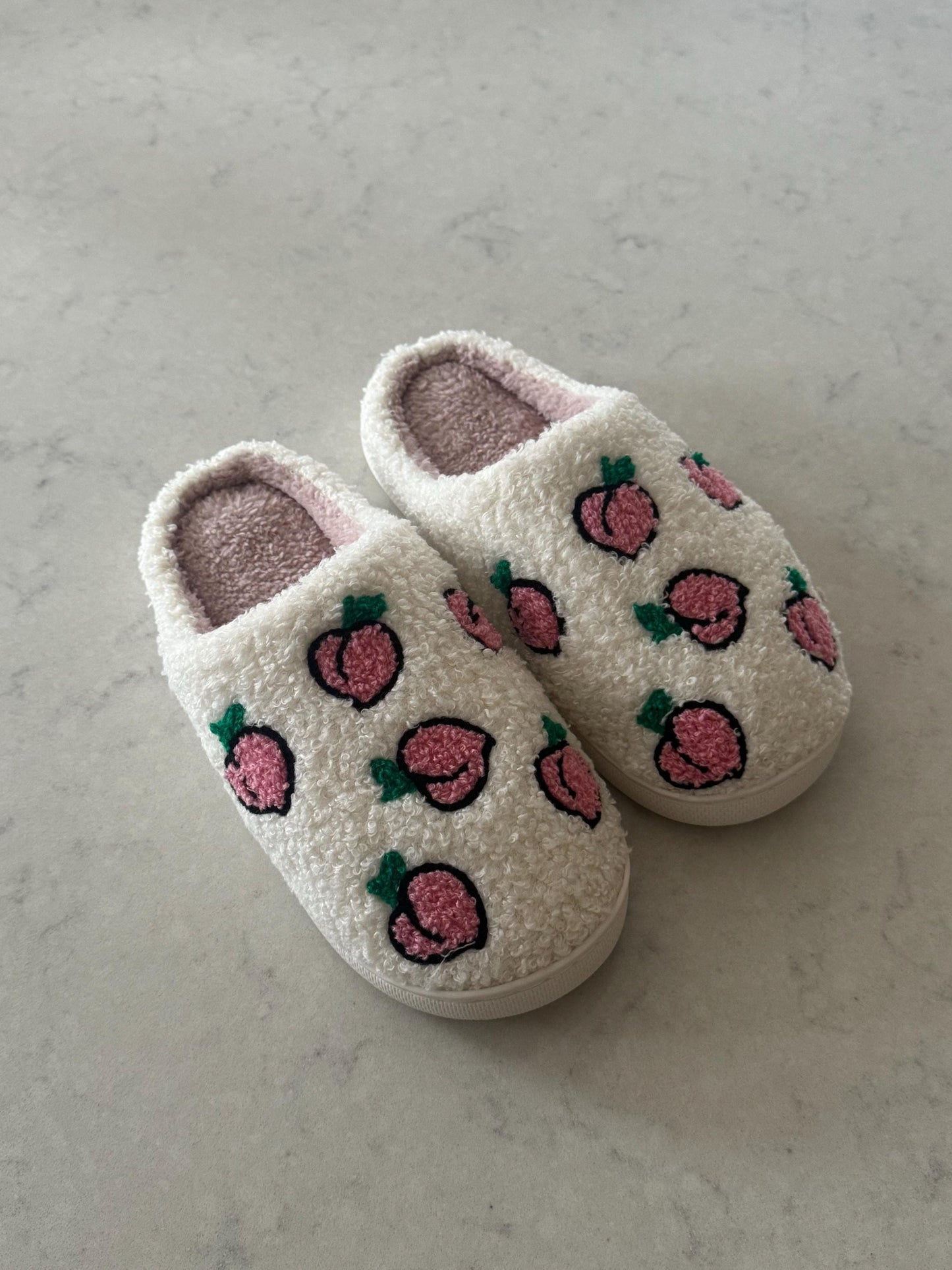 Pink Peach Plush Lounge Slippers
