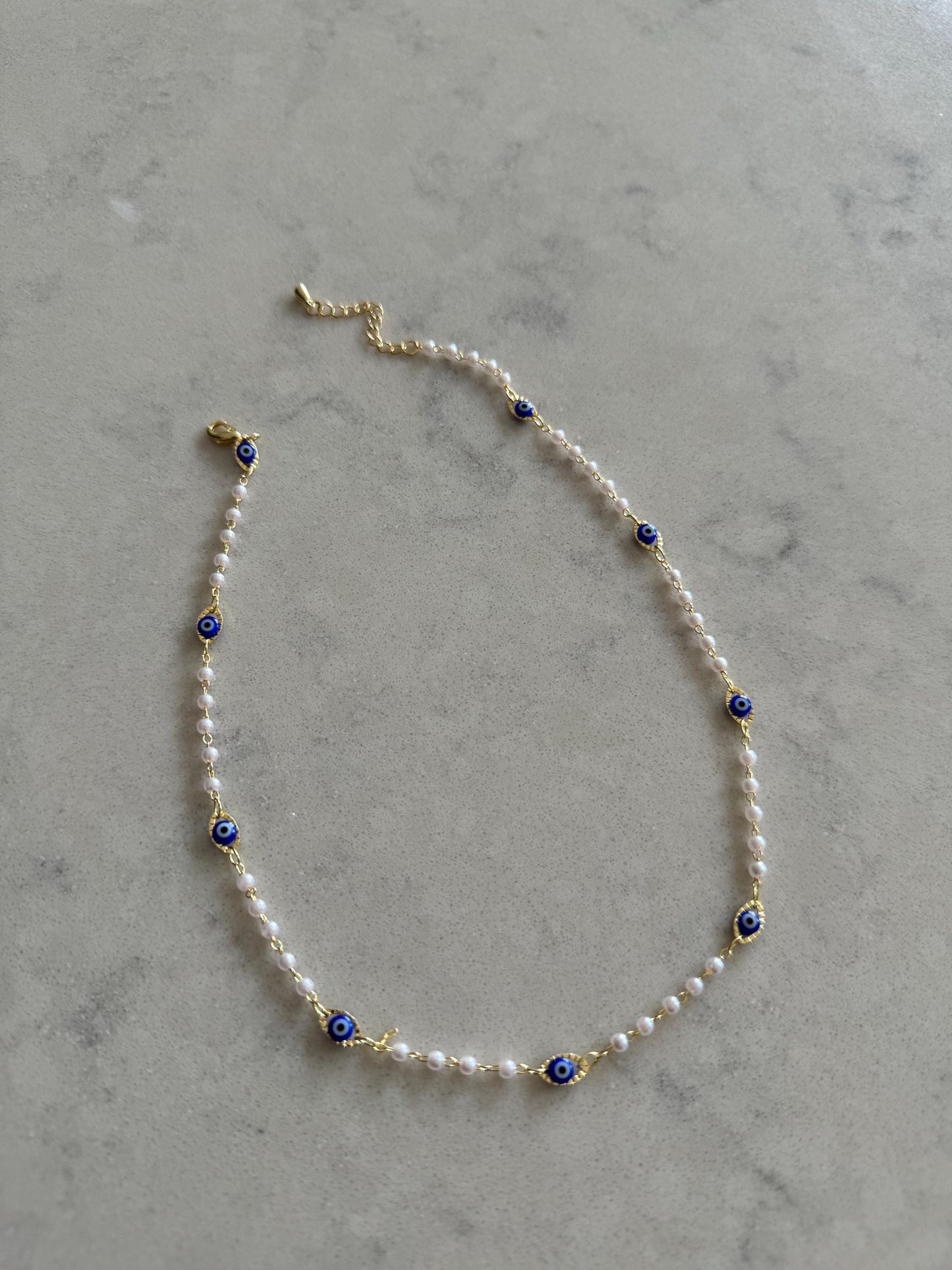 Classy Pearl Evil Eye Necklace