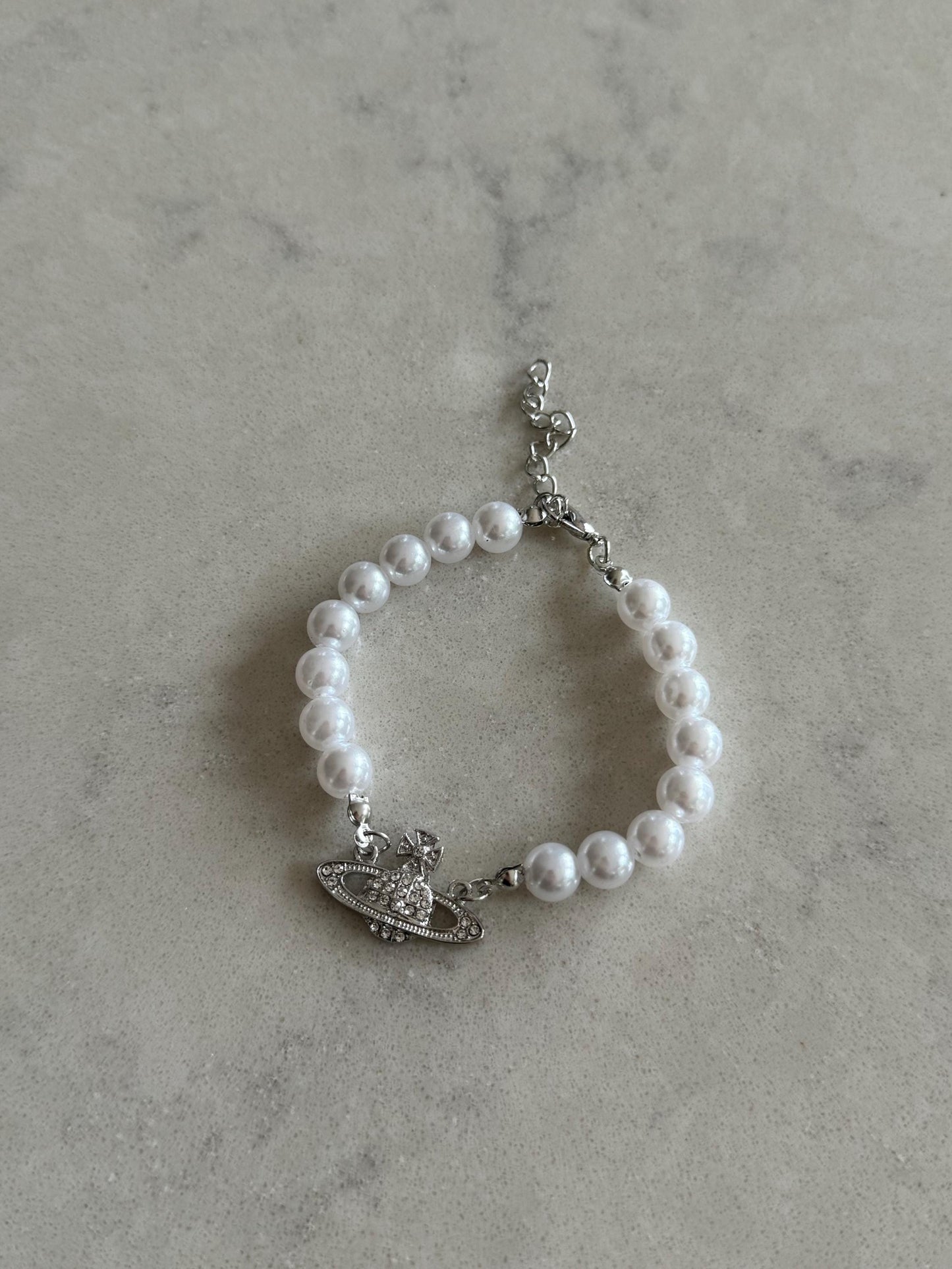 Silver Pendant Vivienne Westwood inspired Bracelet