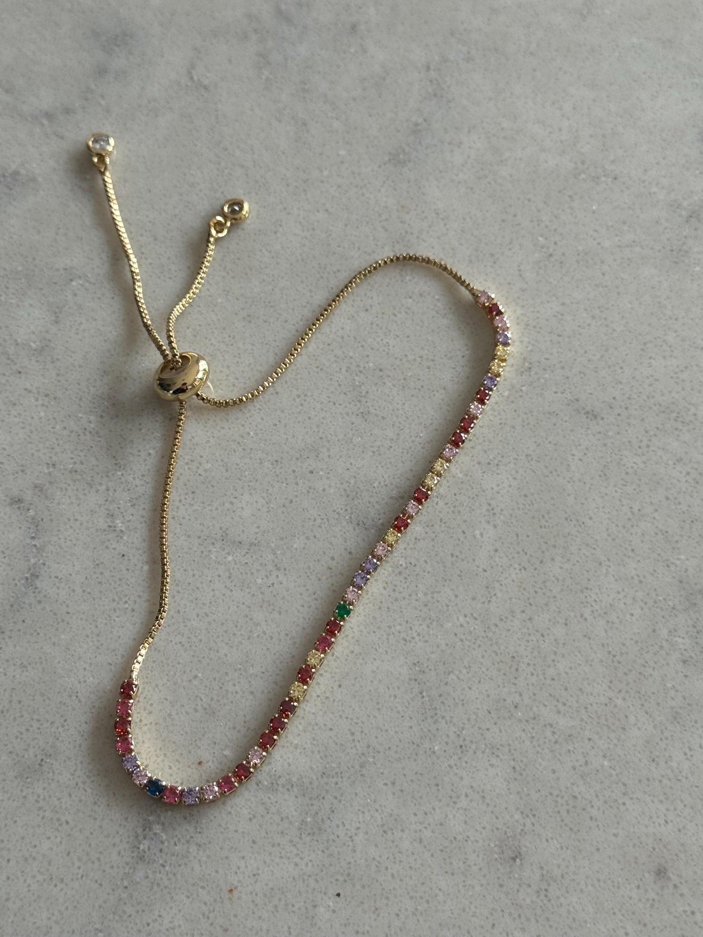 Multi colour gem Tennis Bracelet