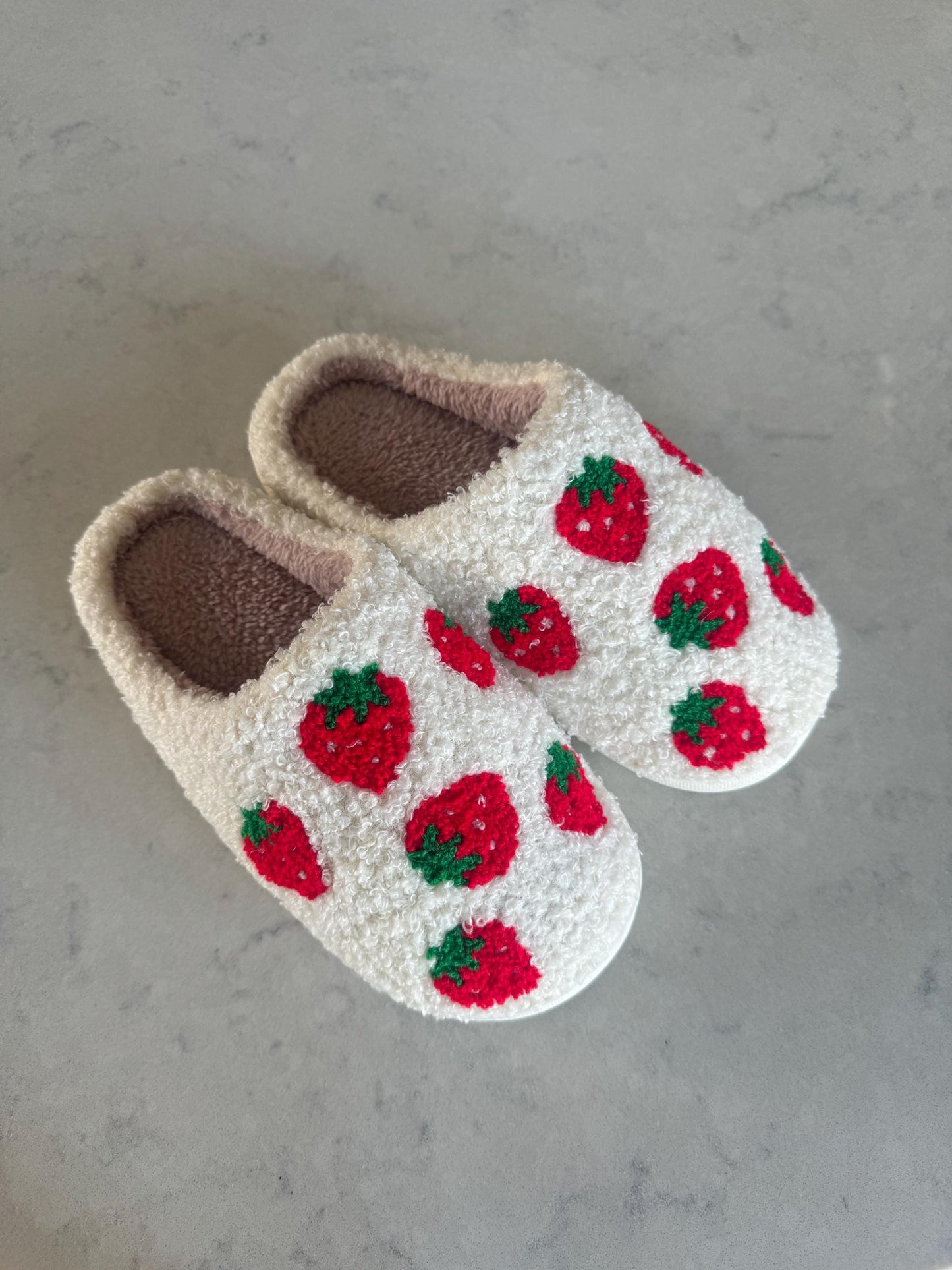 Strawberry Fruit Plush Lounge Slippers