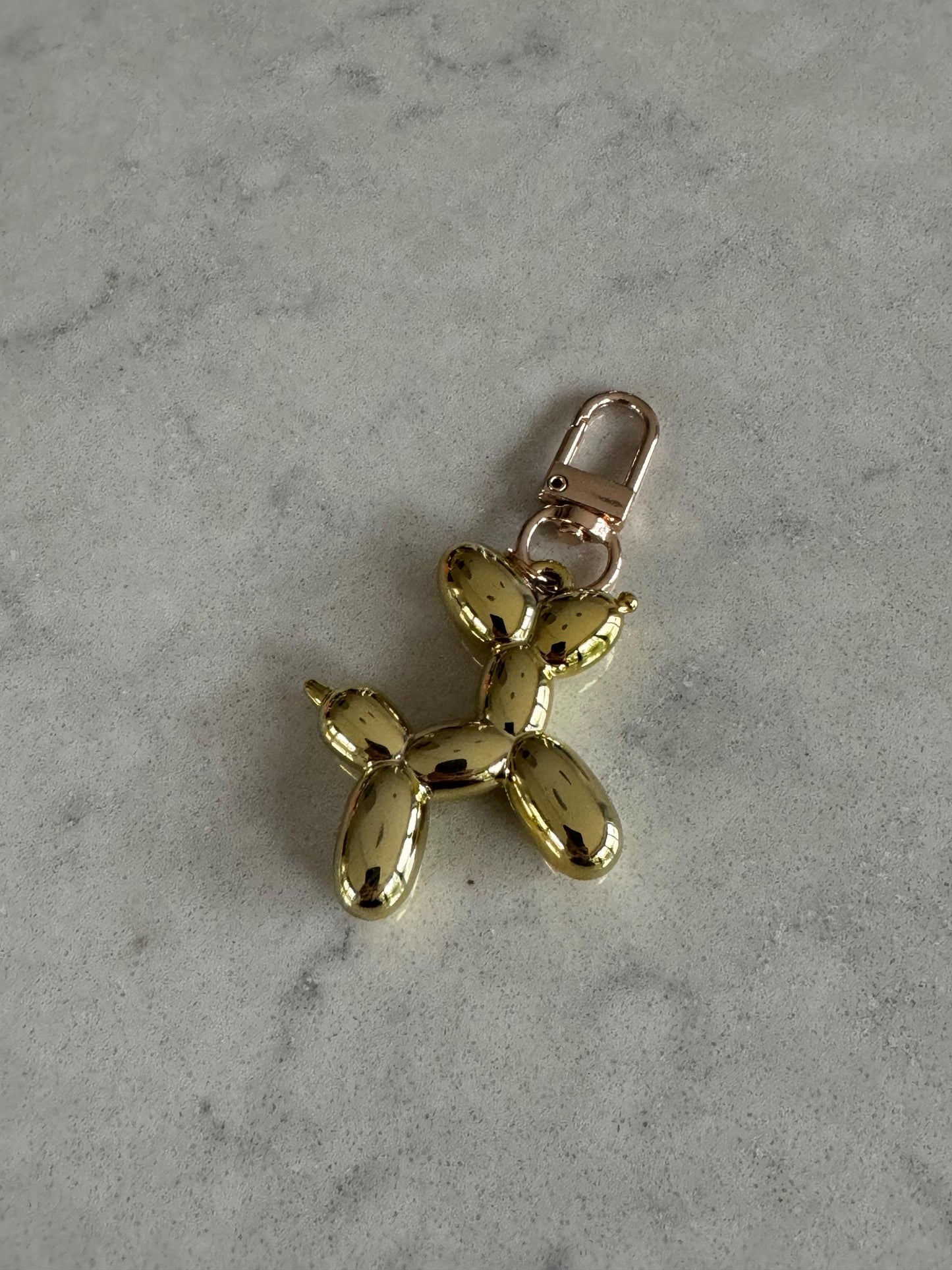 Gold Balloon Dog Keyring/Keychain, Cute Dog Keyring, Gift for a Dog Lover, Dainty Gold Dog Charm, Fun Playful Accessory