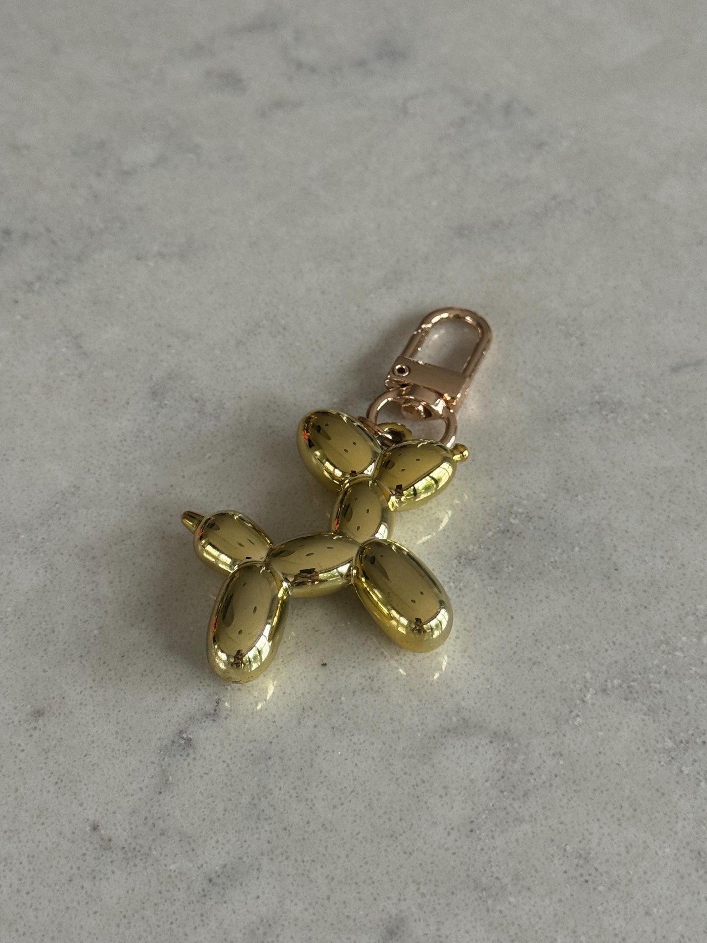 Gold Balloon Dog Keyring/Keychain, Cute Dog Keyring, Gift for a Dog Lover, Dainty Gold Dog Charm, Fun Playful Accessory