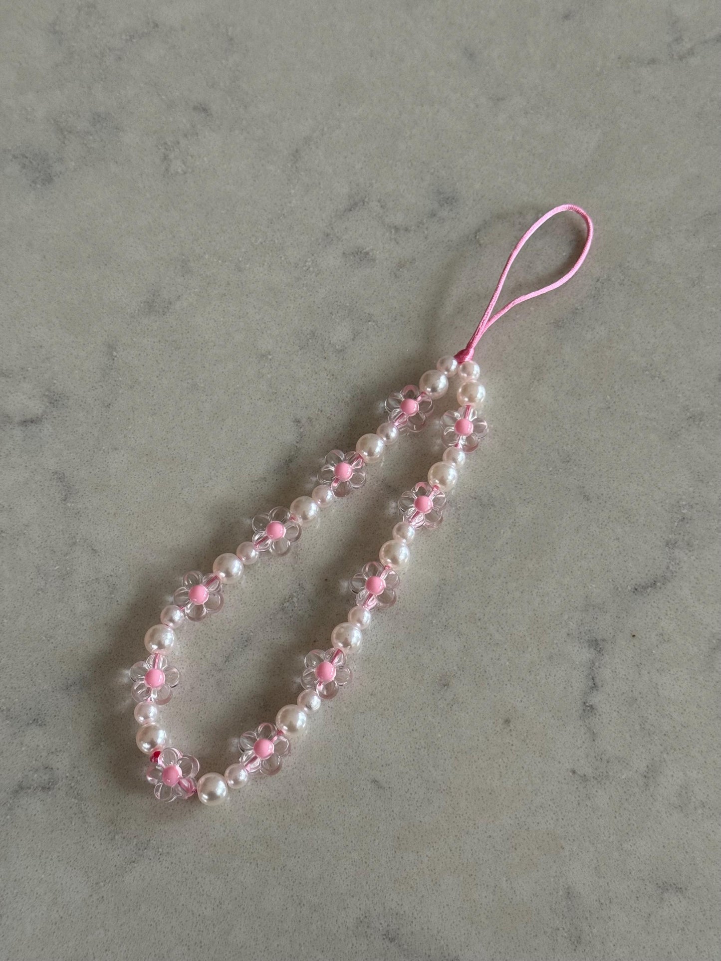 Flower Phone Charm / Pastel mobile phone wrist strap