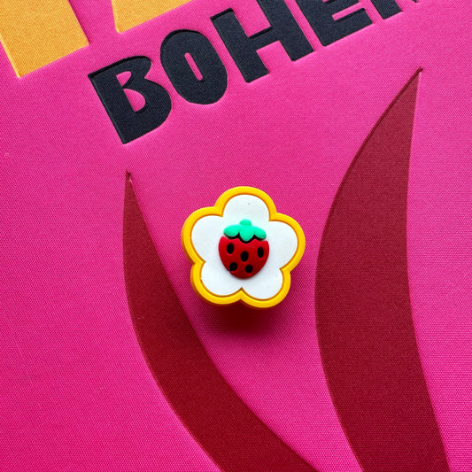 Yellow Strawberry Flower Croc Charm