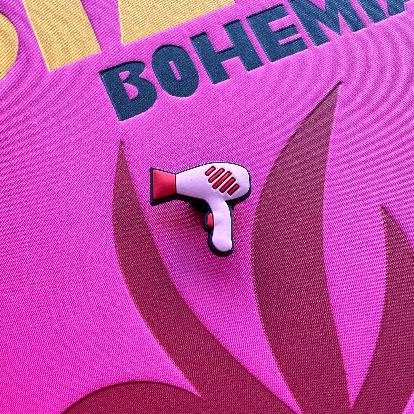 Pink Hairdryer Croc Charm
