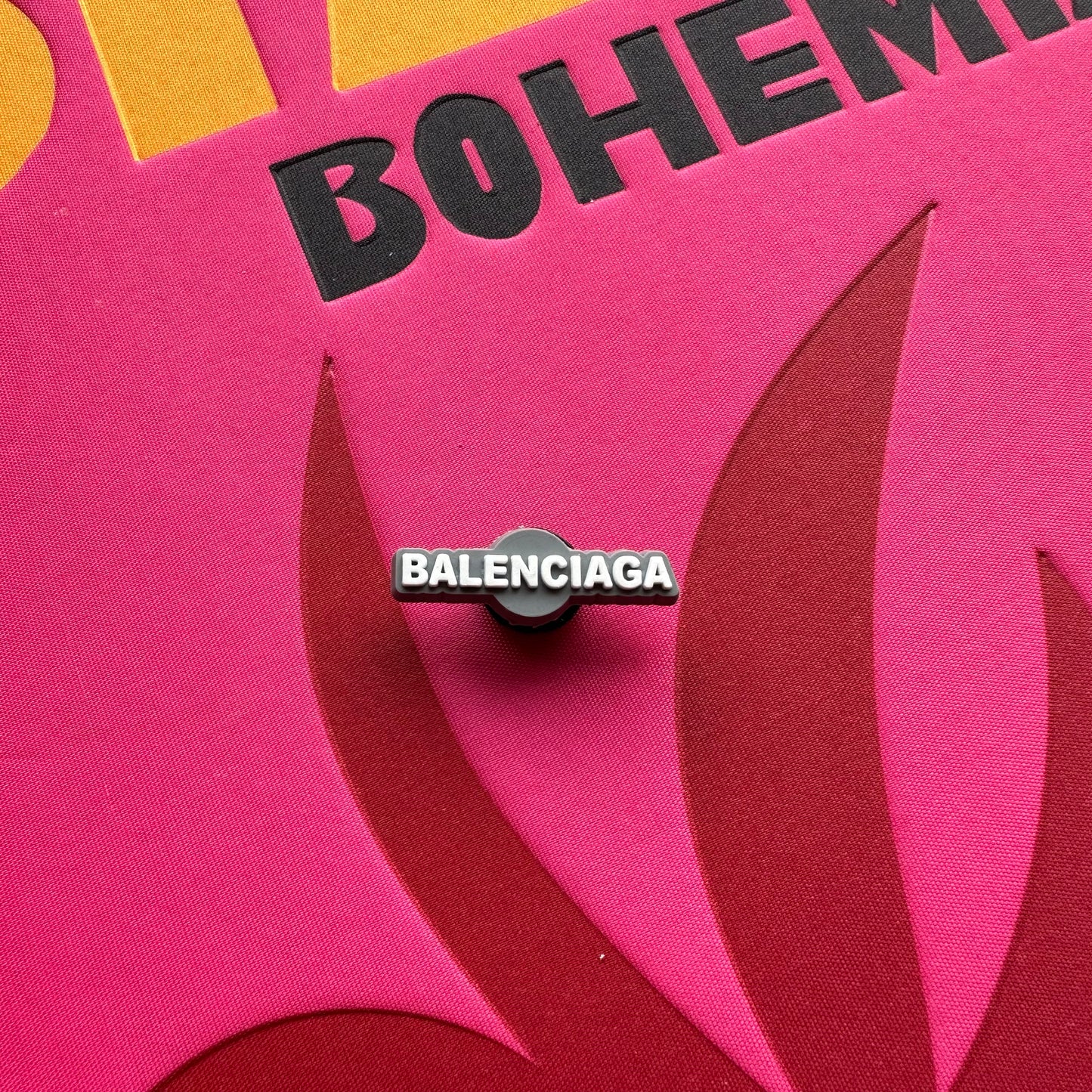 Grey Balenciaga Logo Croc Charm