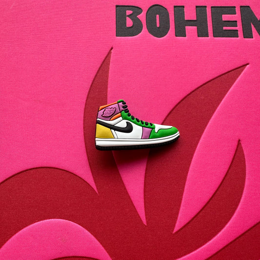 Pink, Green & Yellow Jordans Croc Charm