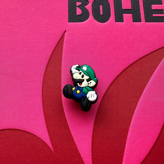 Retro Luigi Super Mario Croc Charm