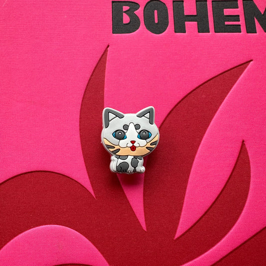 Grey Cat Croc Charm