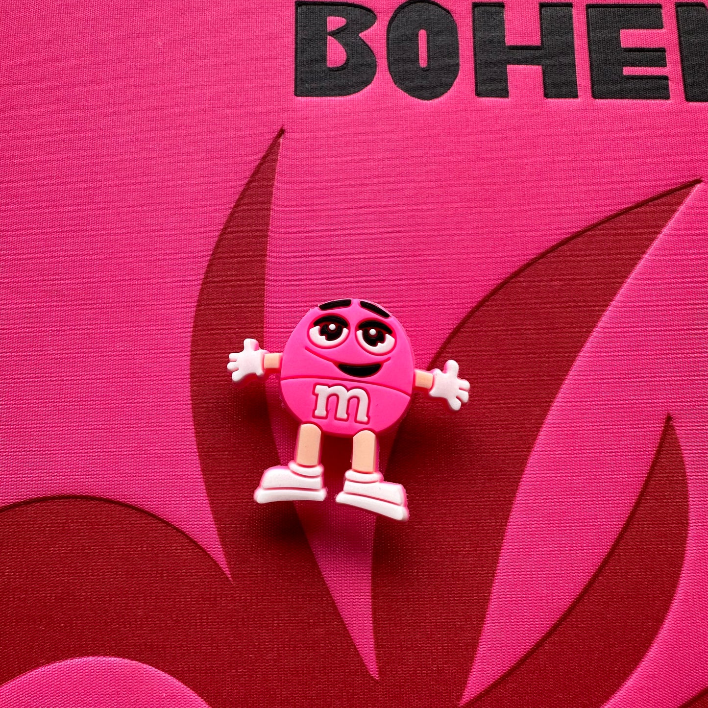 Pink M&M Character Croc Charm