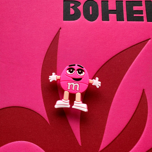 Pink M&M Character Croc Charm