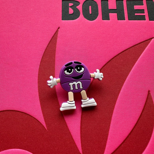 Purple M&M Character Croc Charm
