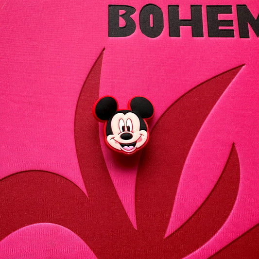 Red Mickey Mouse Face Croc Charm