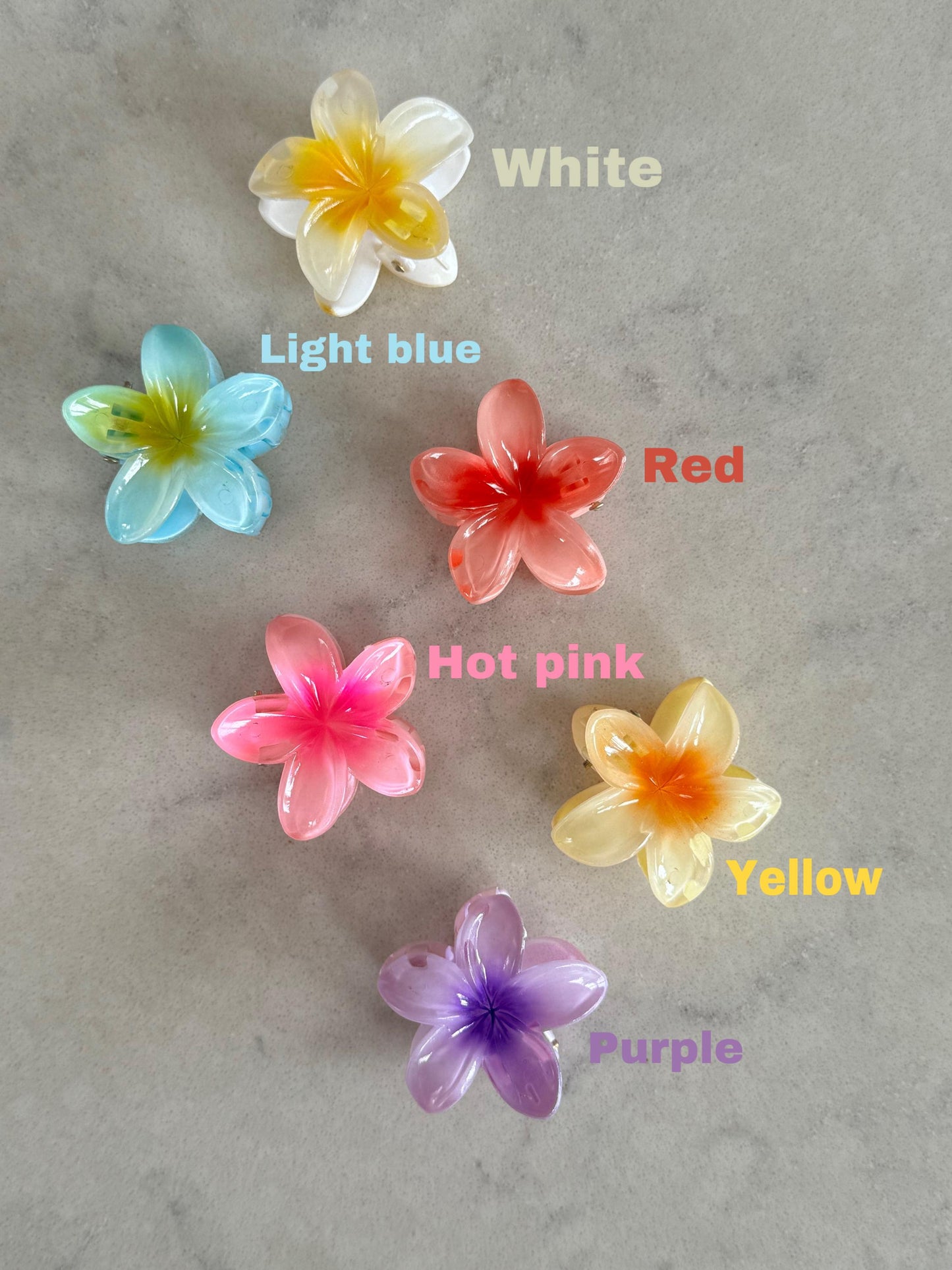 Medium Pastel Hibiscus Claw Hair Clips