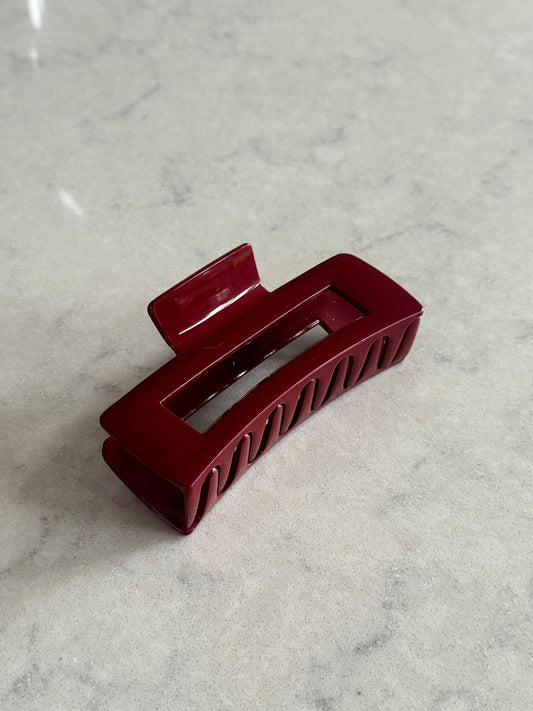 Burgundy Claw Hair Clips