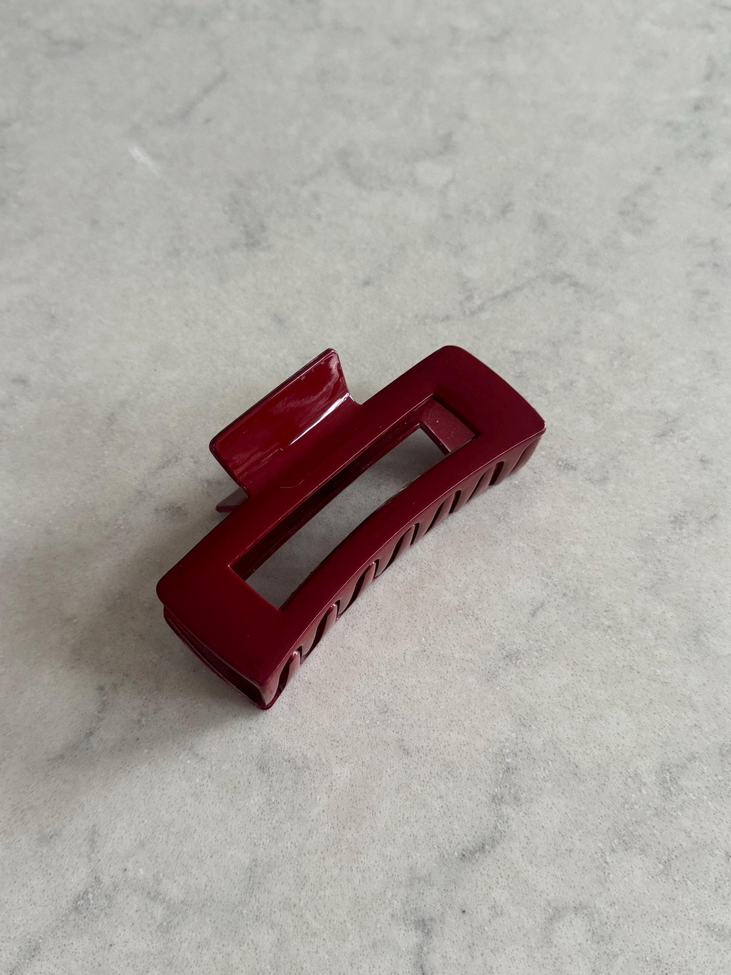 Burgundy Claw Hair Clips