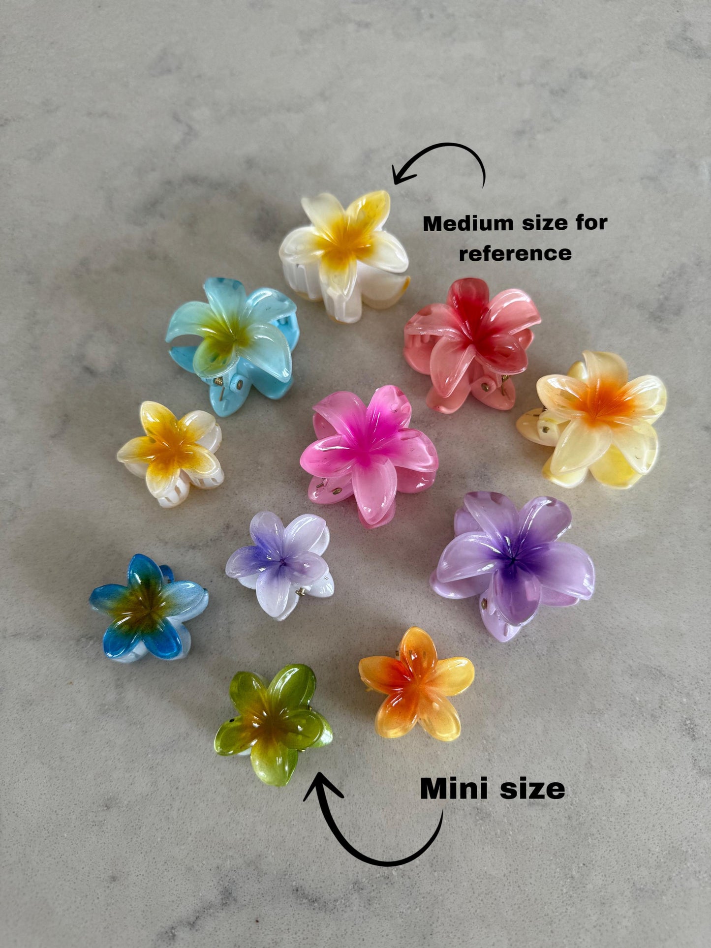 Medium Pastel Hibiscus Claw Hair Clips