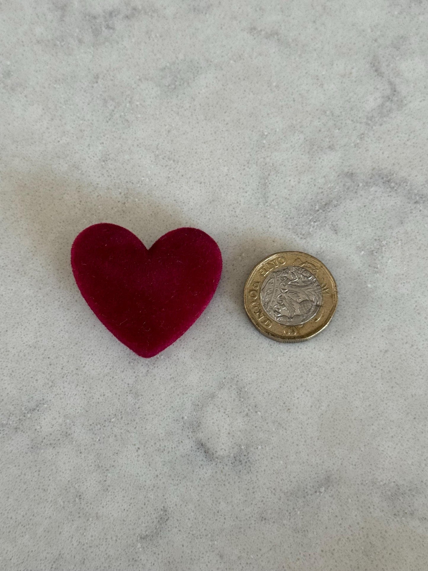 Mini Velvet Love heart Hair Clips