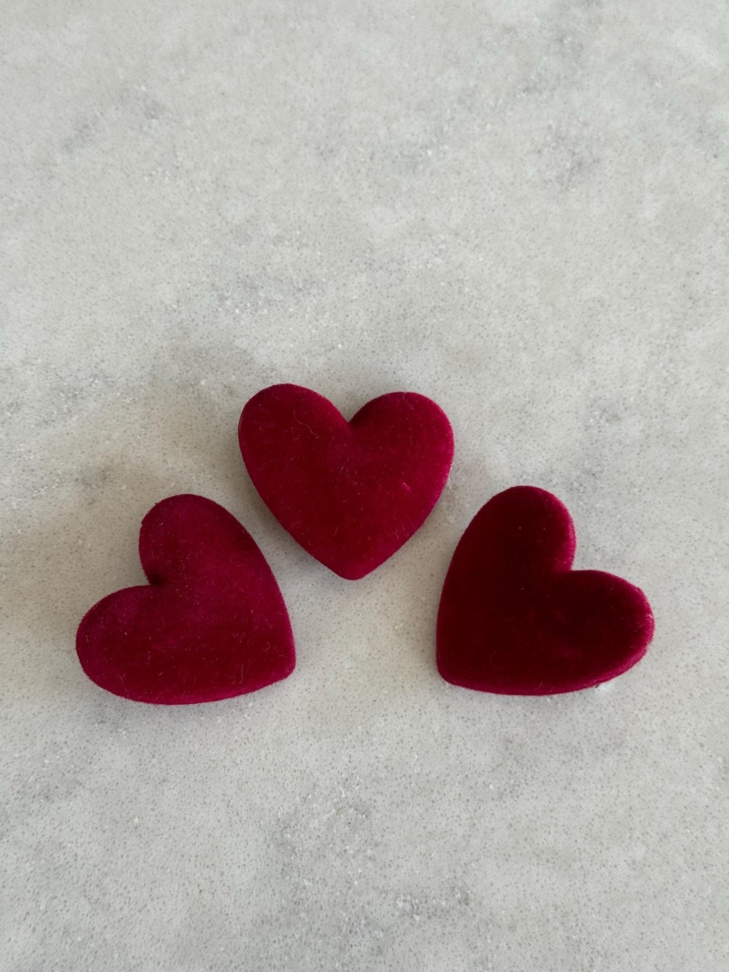 Mini Velvet Love heart Hair Clips