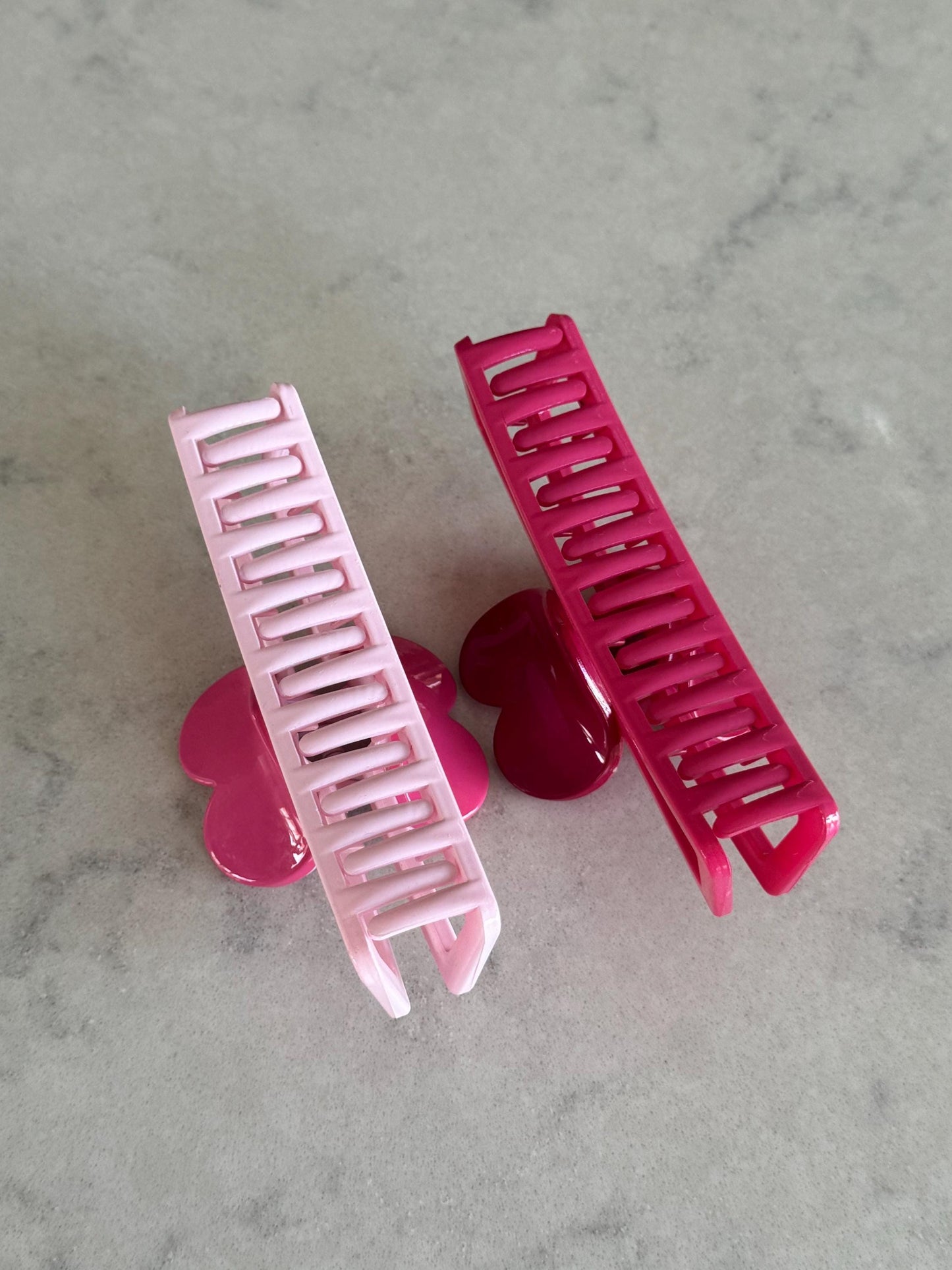 Love Heart Handle Claw Hair Clips