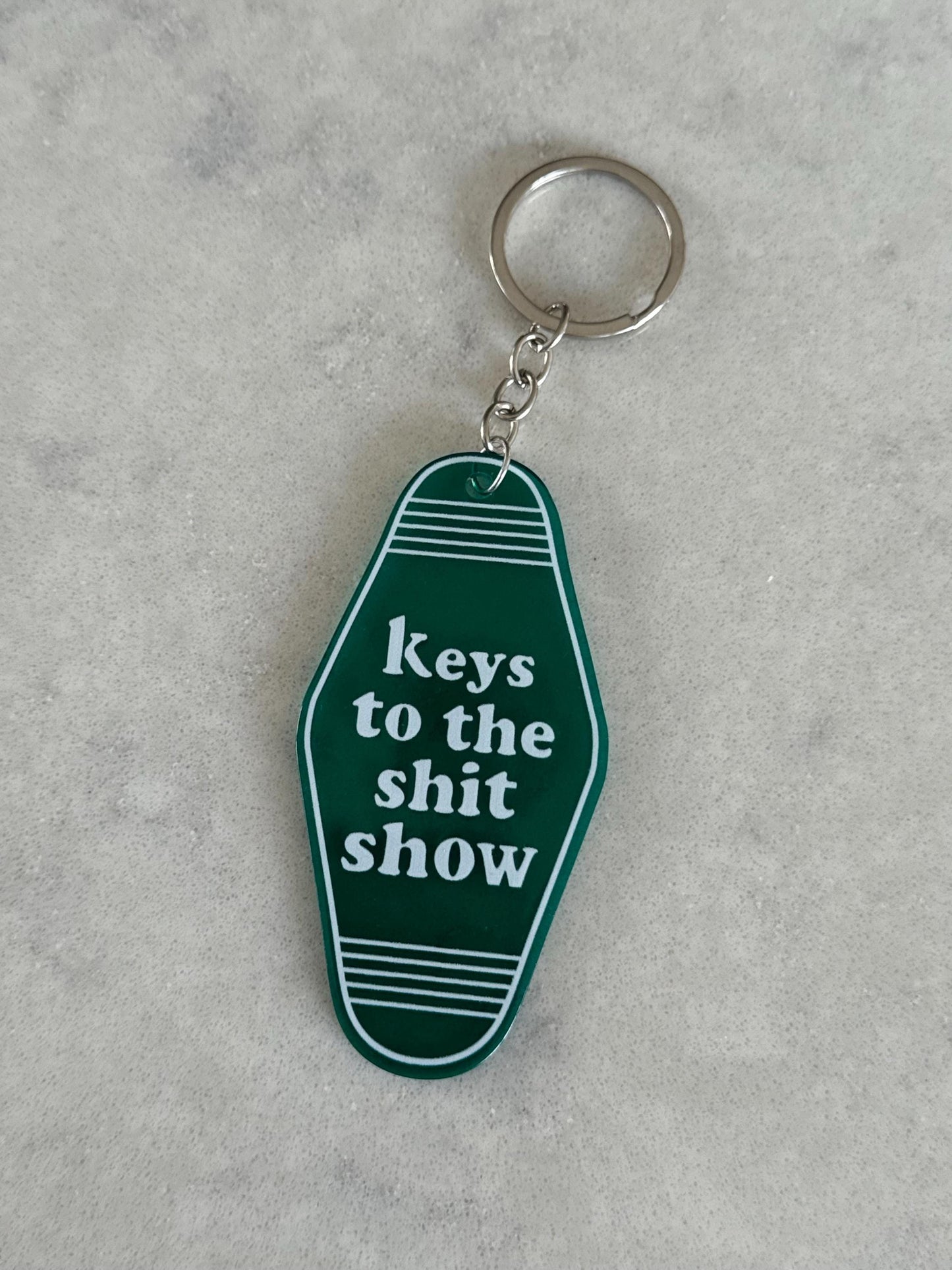 Keys to the Shit Show  Motel Keyring, Keychains, Perfect Gift for him, New house gift, Gift for her, Funny Keychain, Retro Keychain, Vintage