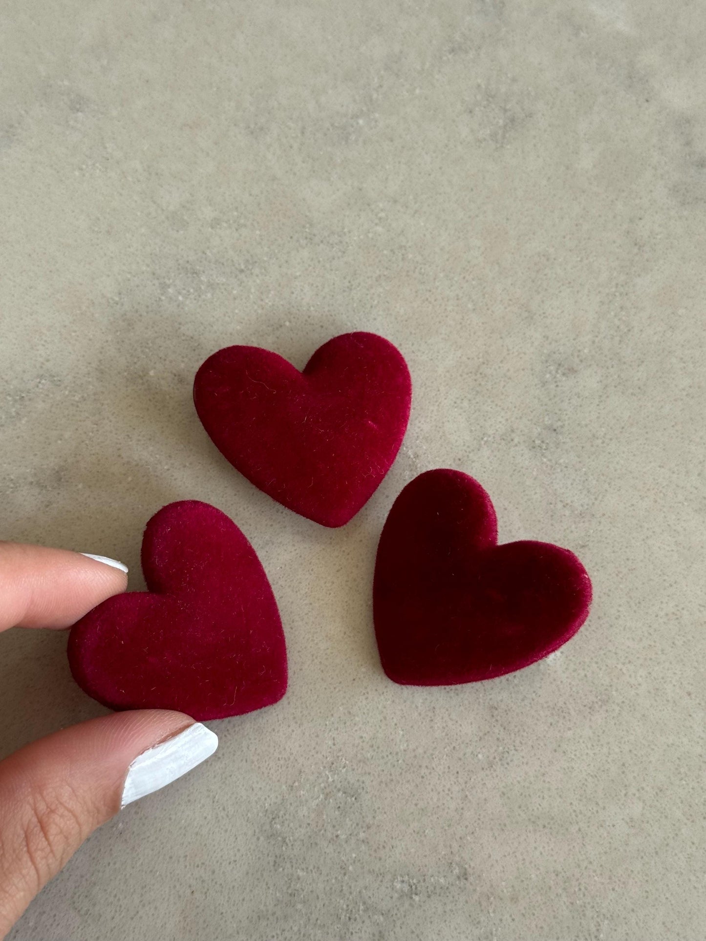 Mini Velvet Love heart Hair Clips