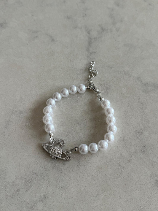 Silver Pendant Vivienne Westwood inspired Bracelet
